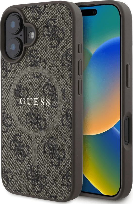 Guess iPhone 16 Hoesje | Blauwe Hardcase 4G Ring MagSafe