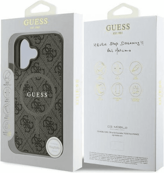 Guess iPhone 16 Hoesje | Blauwe Hardcase 4G Ring MagSafe