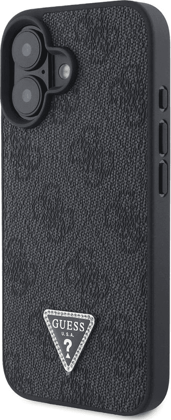 Guess iPhone 16 Hoesje | PU Leer 4G Driehoek Strass