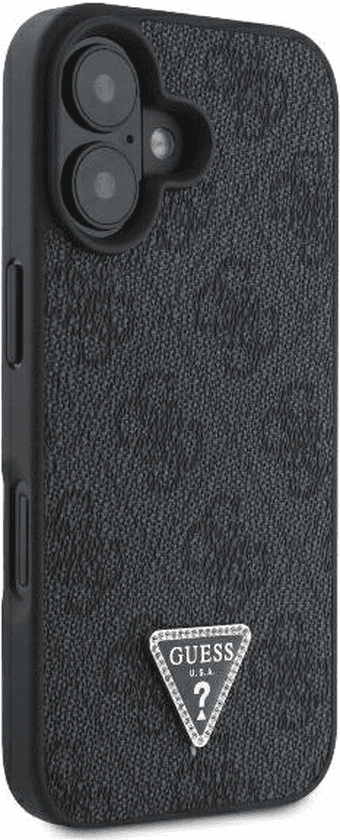 Guess iPhone 16 Hoesje | PU Leer 4G Driehoek Strass