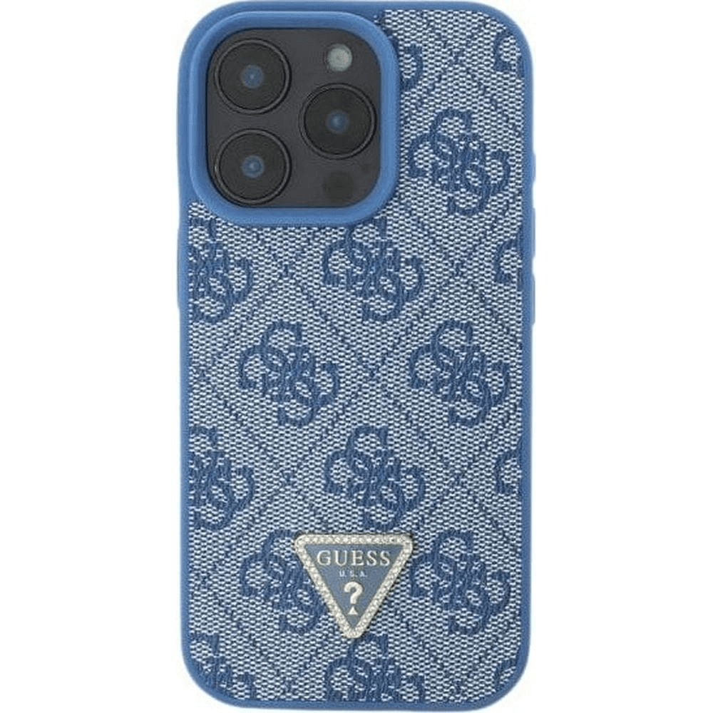 Guess iPhone 16 Hoesje | PU Leer 4G Driehoek Strass