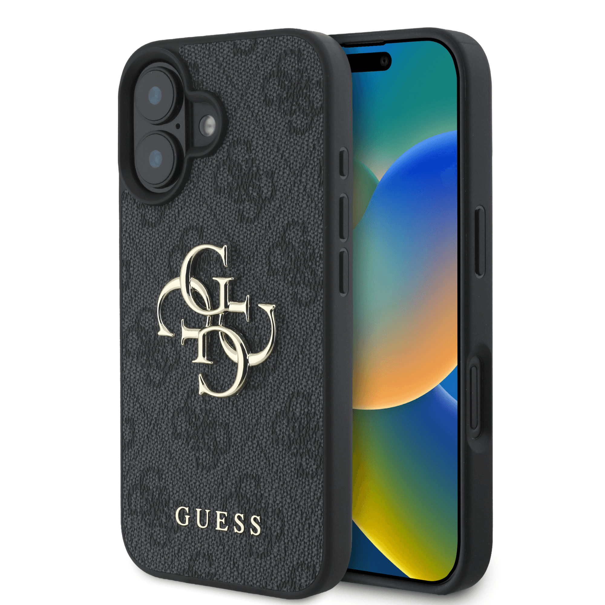 Guess iPhone 16 Hoesje | Hardcase 4G PU Groot Logo