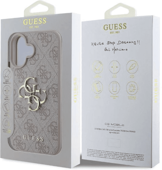Guess iPhone 16 Hoesje | Hardcase 4G PU Groot Logo