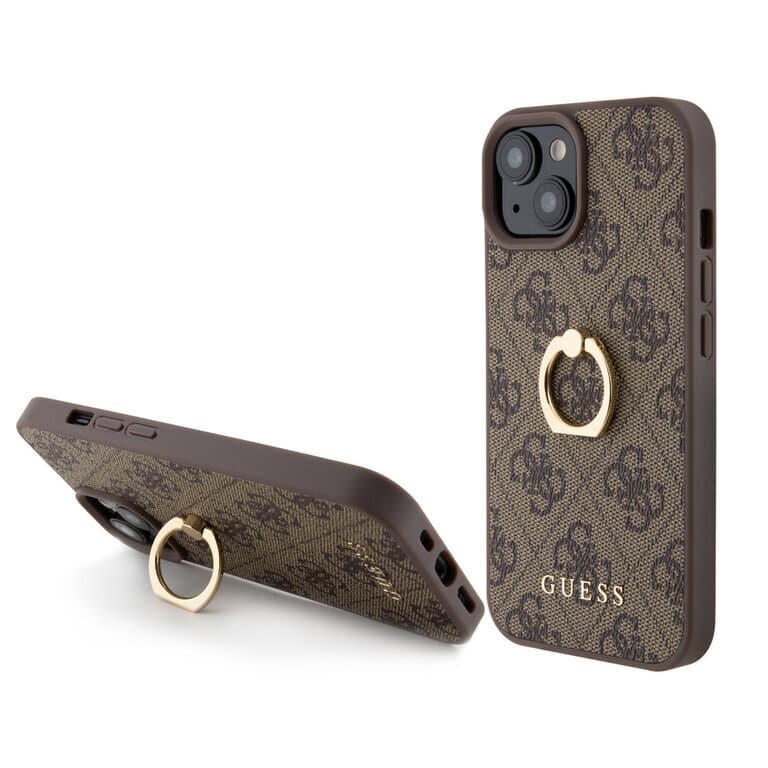 Guess iPhone 15 Hardcase 4G met Ring Houder | Stijlvolle Bescherming