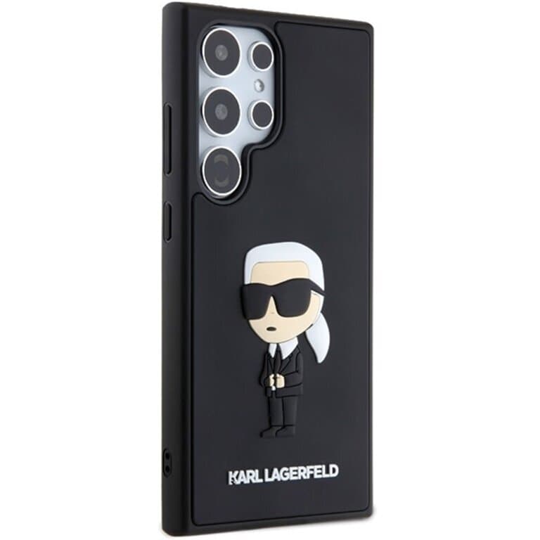 Karl Lagerfeld Galaxy S24 Ultra Achtercover case - 3D Rubber Ikonik - Zwart