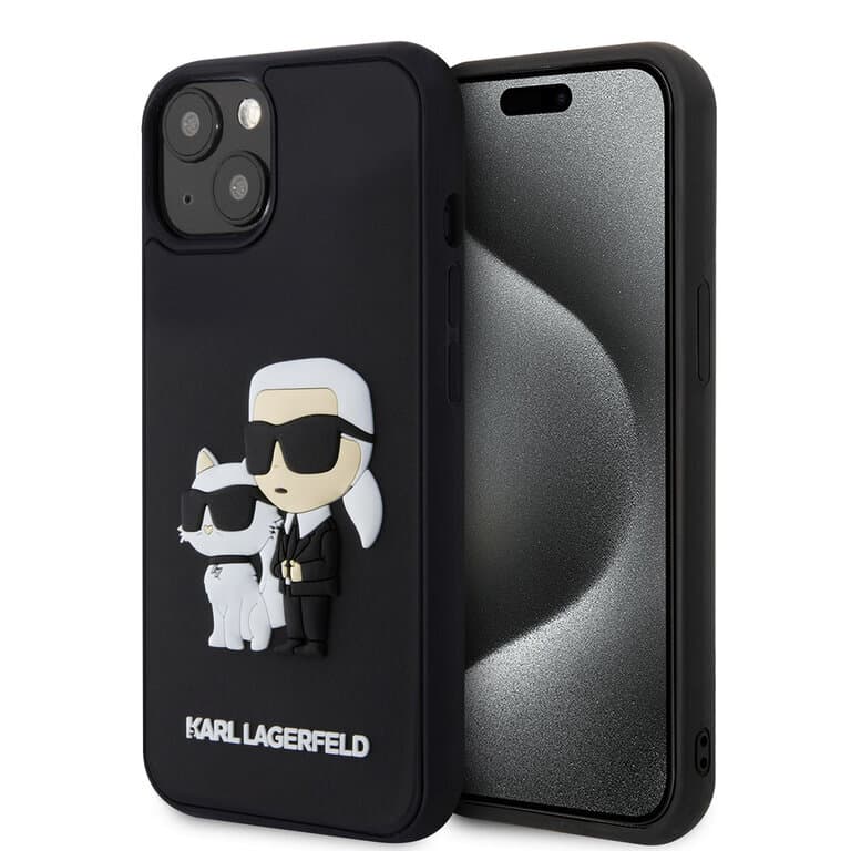Karl Lagerfeld iPhone 15 Plus TPU Back Cover | 3D Rubber - NFT K&C - Zwart