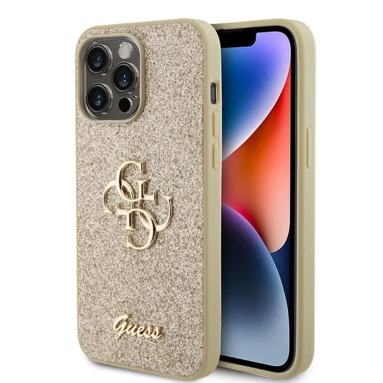 Guess iPhone 15 Pro Max TPU Hardcase - Groot 4G - Vaste Glitter
