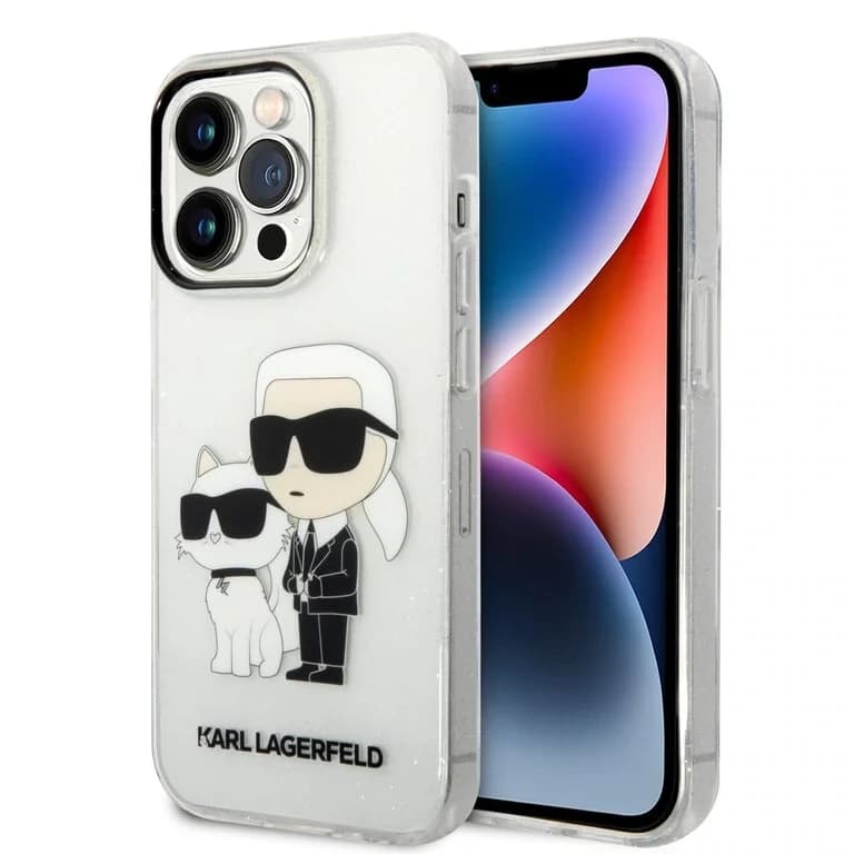 Karl Lagerfeld iPhone 14 Pro Max Achtercover Case - Wit