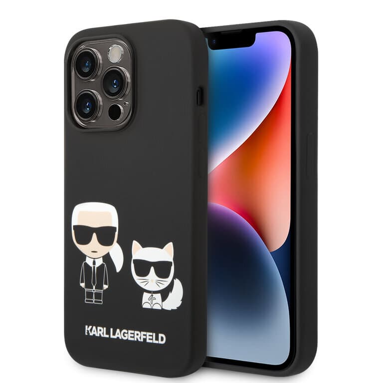 Karl Lagerfeld iPhone 14 Pro Max Achtercover Case - Zwart