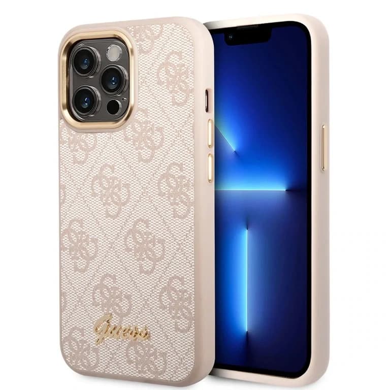 Guess iPhone 14 Pro Hardcase Backcover - 4G - Metalen Knoppen & Camera