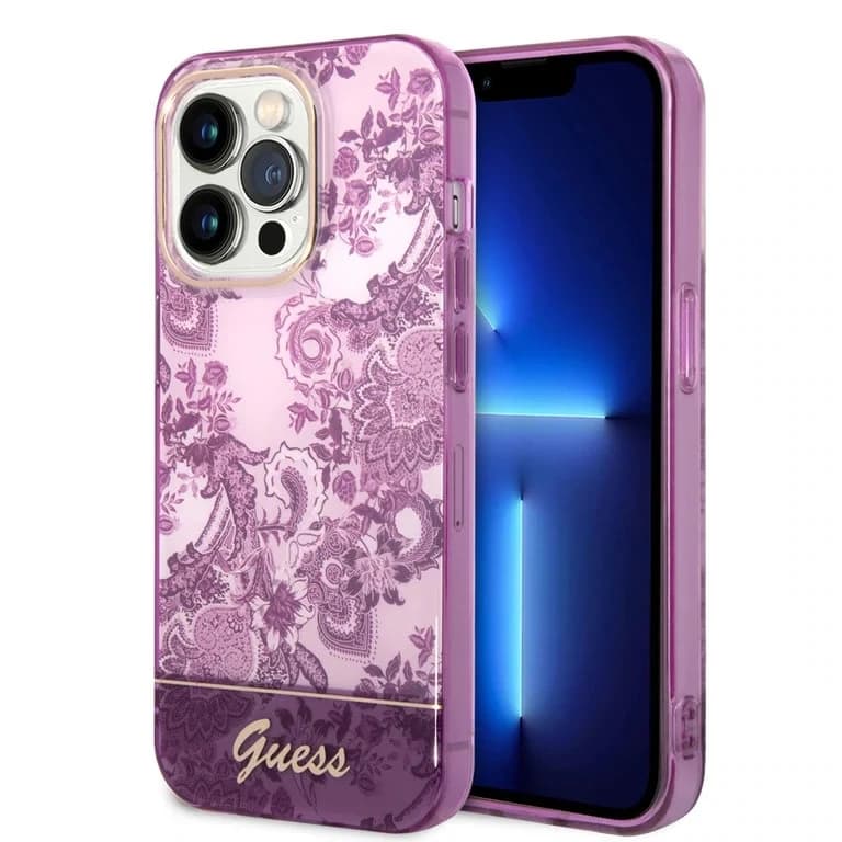 Guess iPhone 14 Pro Hardcase Backcover - Porselein Collectie
