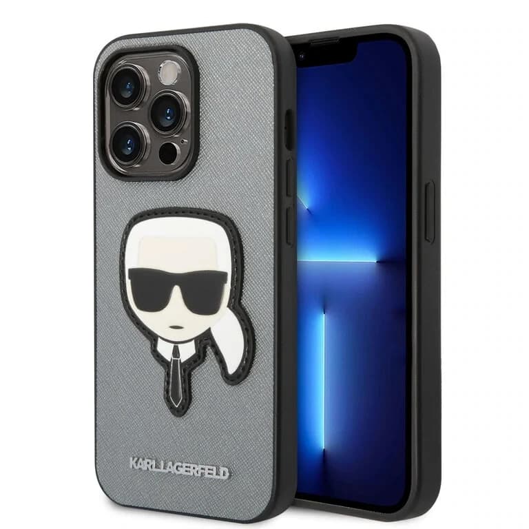 Karl Lagerfeld iPhone 14 Pro Back Cover - Zilver