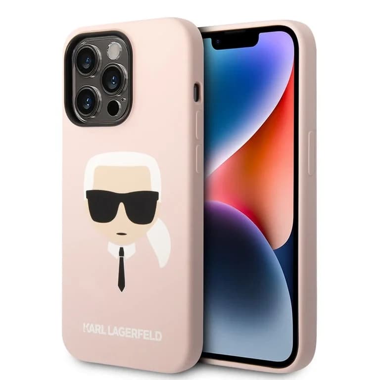 Karl Lagerfeld iPhone 14 Pro Hardcase Achtercover - Karl's Head