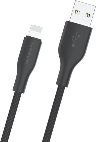 Xssive TPE gevlochten kabel voor iPhone 30cm XSS-TPEBR30L - Zwart