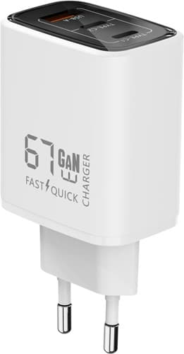 Xssive GaN 67W PDW Snellader USB-A+2-C XSS-AC72CCAW - Wit