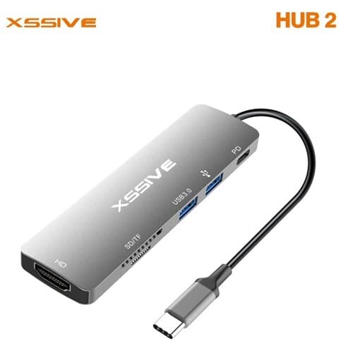 Xssive 6-in-1 USB-hub naar Type-C HUB 2