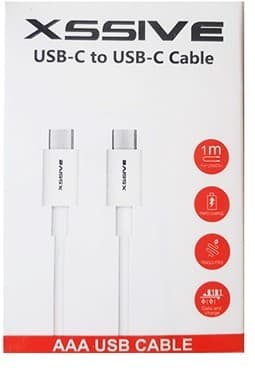 Xssive Type-C naar Type-C Kabel 1m XSS-PVC100CC -Wit