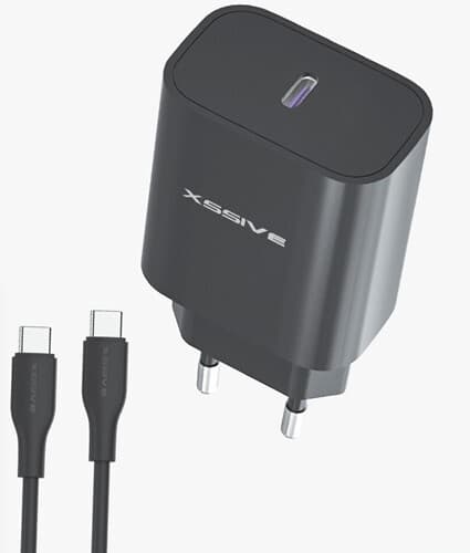 Xssive 25W PD3.0 supersnelle oplader met C-C-kabel XSS-AC66NB - zwart