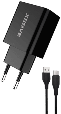 Xssive 18W QC Quick Charger & USB C-Cable XSS-AC61B2IN1 - Zwart