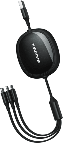 Xssive 3in1 Intrekbare Snellaadkabel XSS-3IN1DESK2B -
