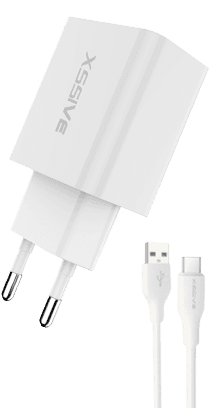 Xssive 18W QC snellader en USB-C-kabel XSS-AC61W2IN1 - Wit