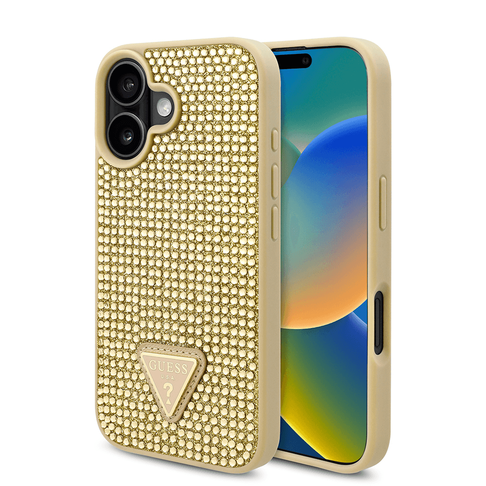 Guess iPhone 16 Plus Hardcase | Metal Logo + Rhinestones
